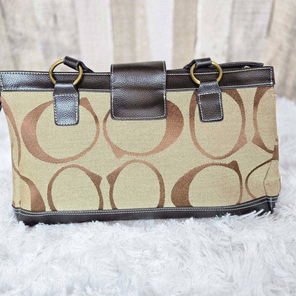 Y2K Purse Bag Brown and Tan Gold Accents NOT A COACH BAG - Picture 3 of 12